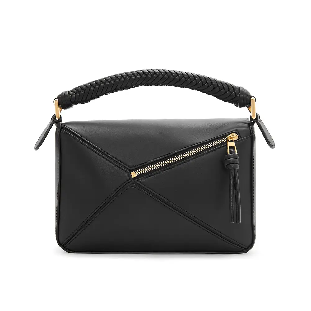 Small Puzzle Classic Bag in Mellow Calfskin Black Ghw