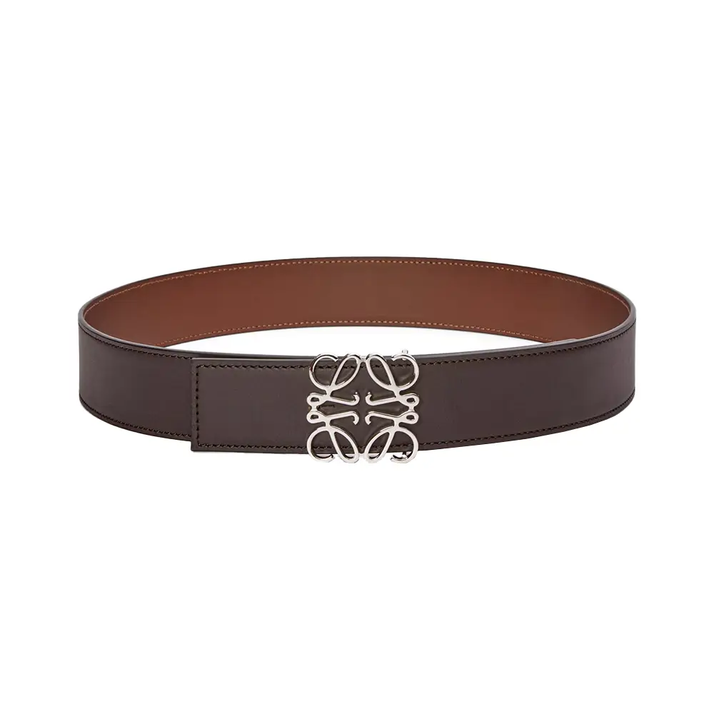 Loewe Anagram Smooth Calfskin Brass Belt Black Reversible Anagram belt in smooth calfskin Black - LOEWE USA  main image 4