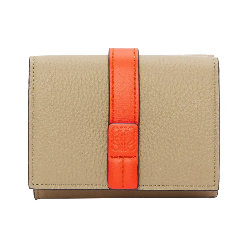 Loewe Trifold Wallet Soft Grained Calfskin Light Oat/Honey –