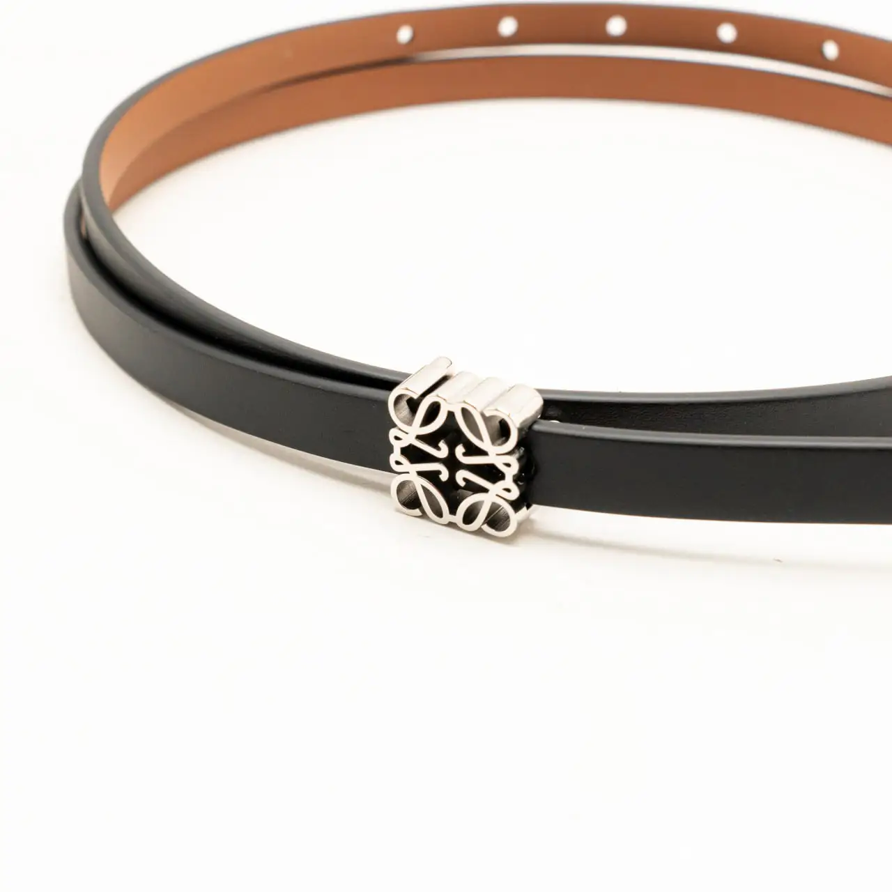 Loewe Anagram Cube Buckle Reversible Belt 10mm Black/Tan Phw 