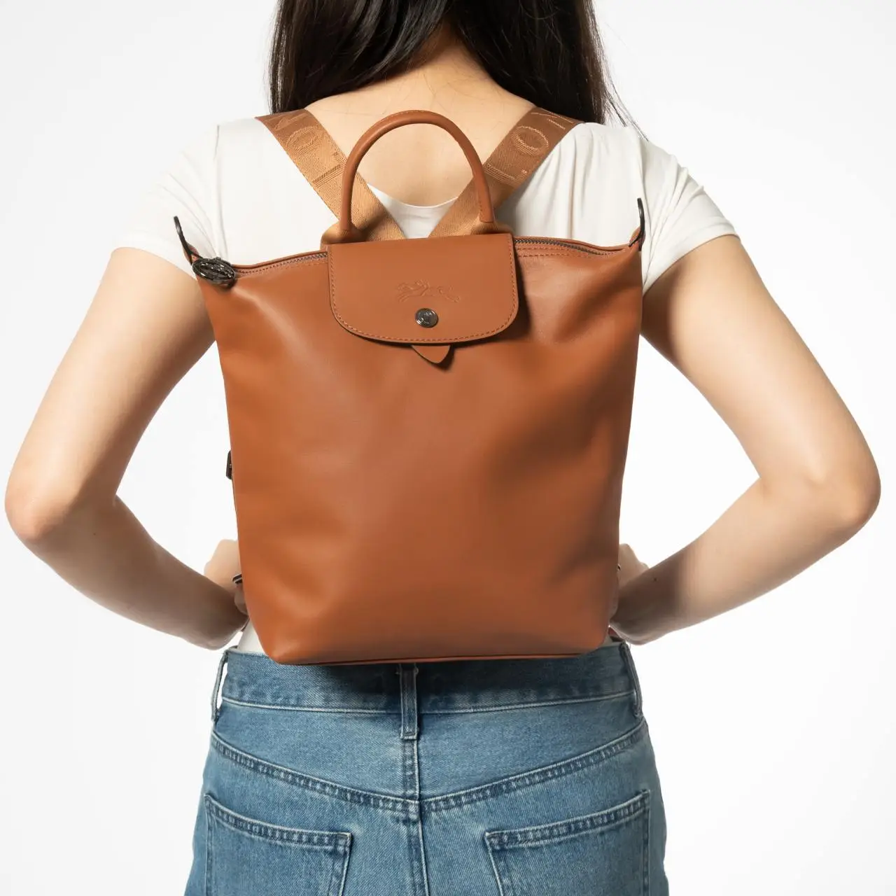 Longchamp Pliage Leather Longchamp Cognac Bag Leather