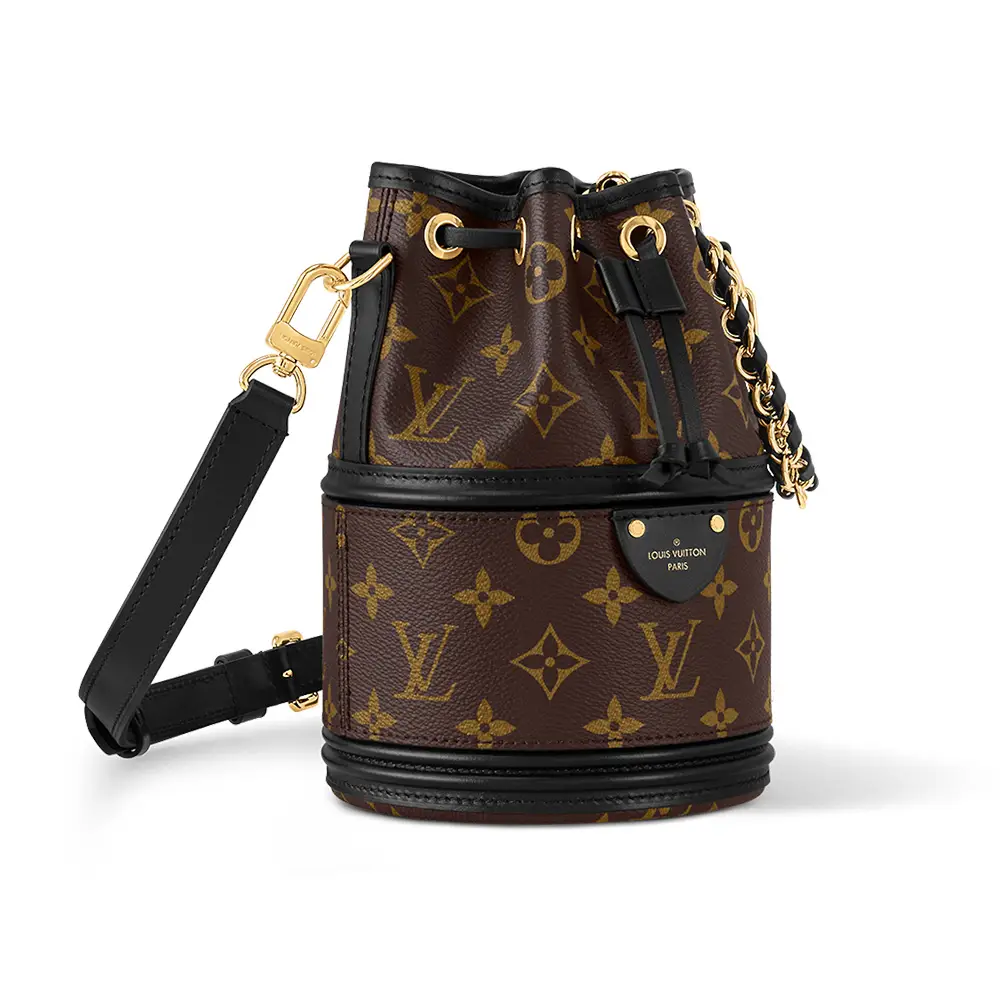 Louis Vuitton Canoé Monogram Bucket Bag Black Brown –