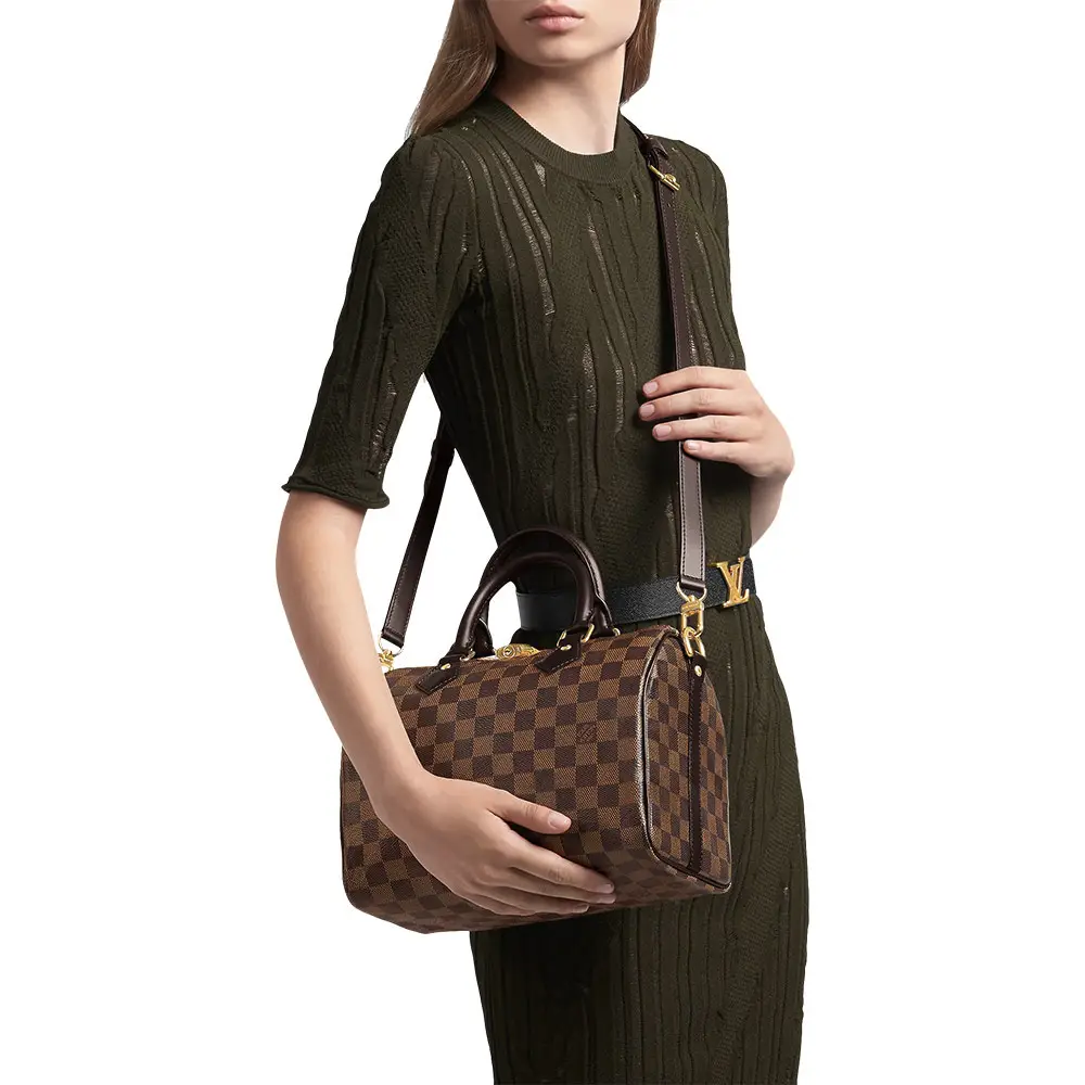 Louis Vuitton Speedy Bandoulière 25 Damier Ebène Canvas City Bag 