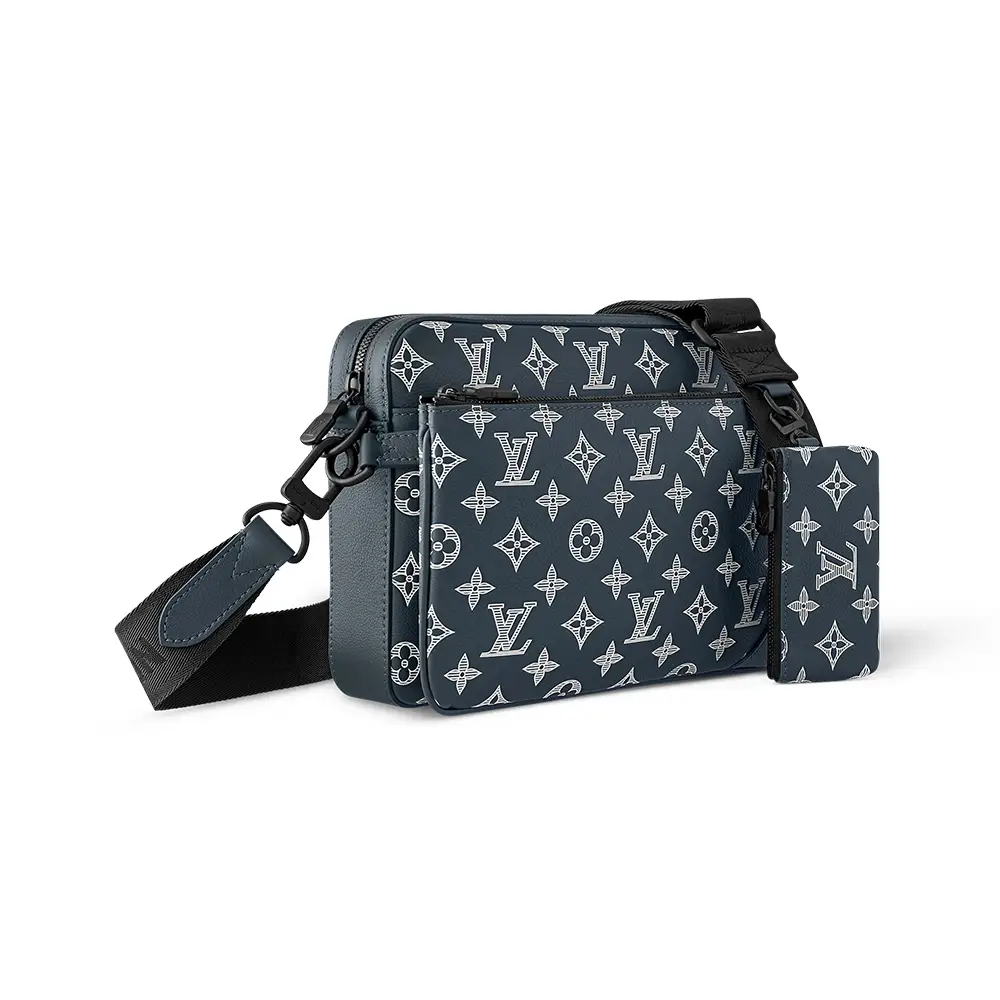 Louis Vuitton Trio Messenger Monogram Shadow Ink Blue/White –