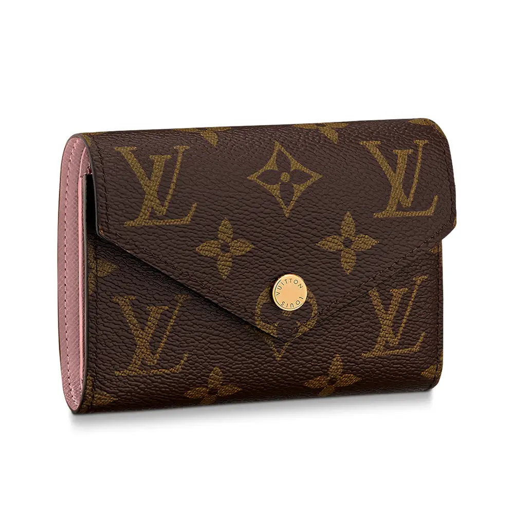 Louis Vuitton Victorine Tri-Fold Wallet Monogram Brown Pink – voilà.id