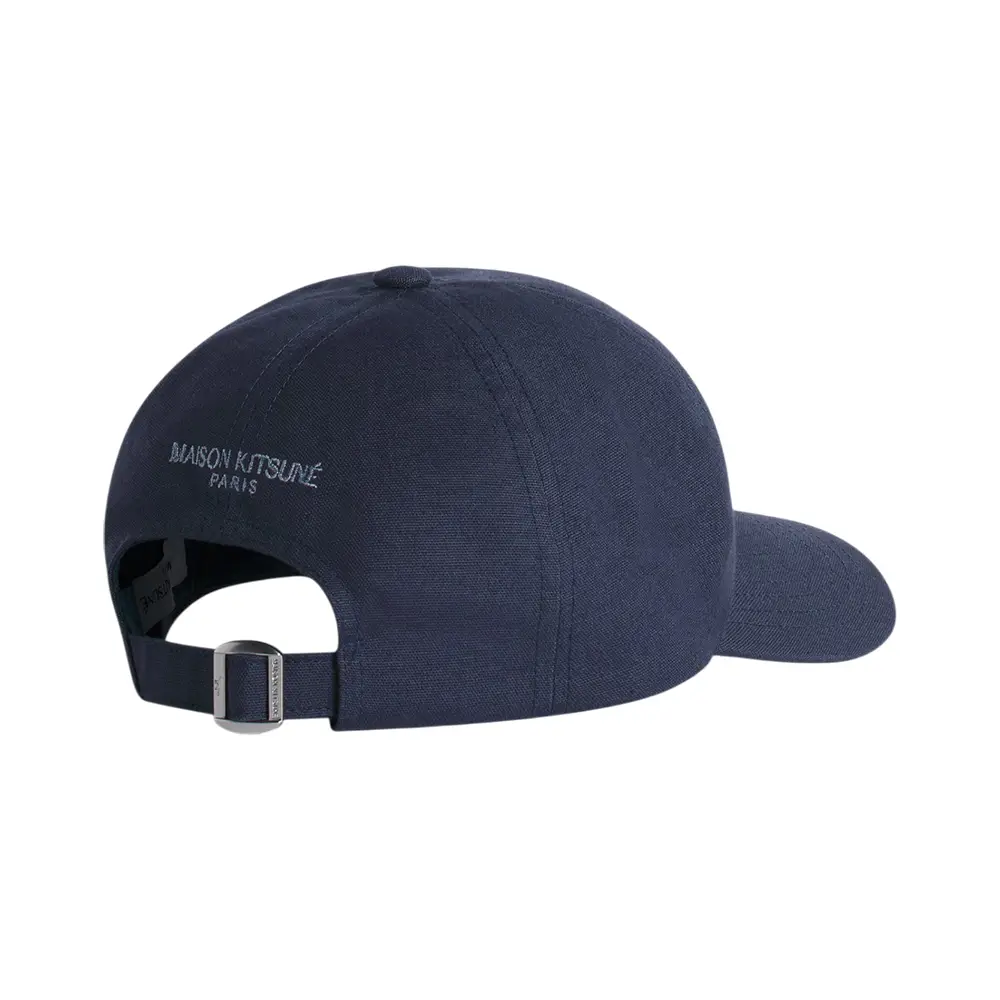 MAISON KITSUNÉ Navy Cap with Cream Label MAISON KITSUNE x KURO ATELIER DENIM CAP | Maison Kitsuné main image 4