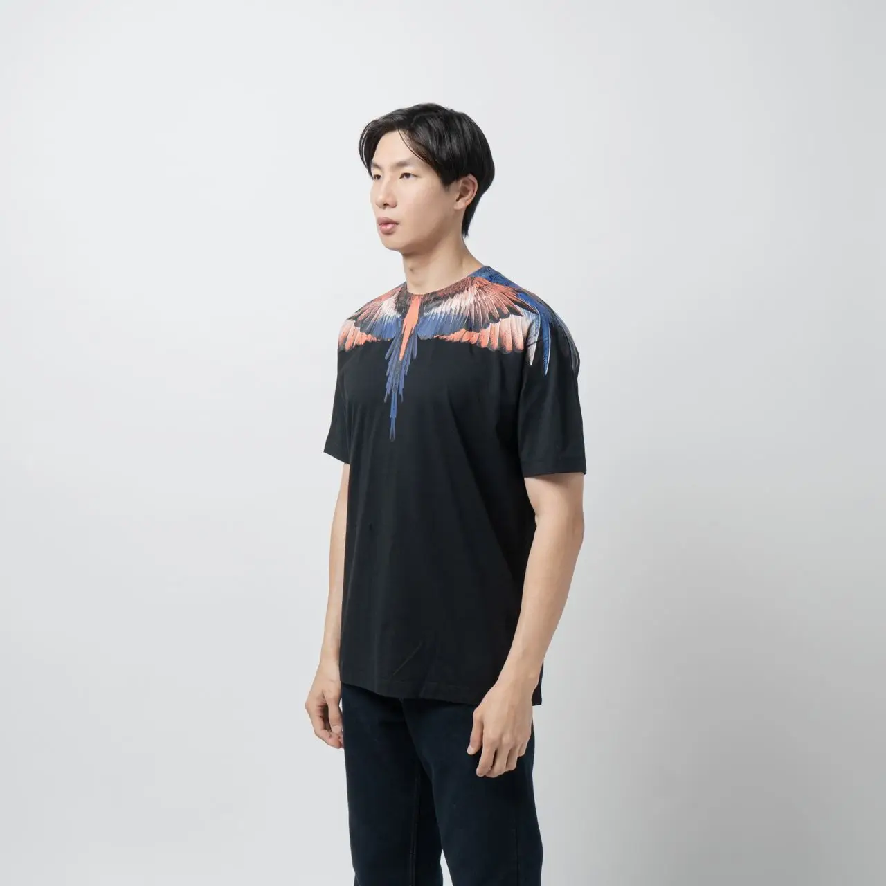 Marcelo Burlon Icon Wings Print T-Shirt Orange Blue/Black – voilà.id