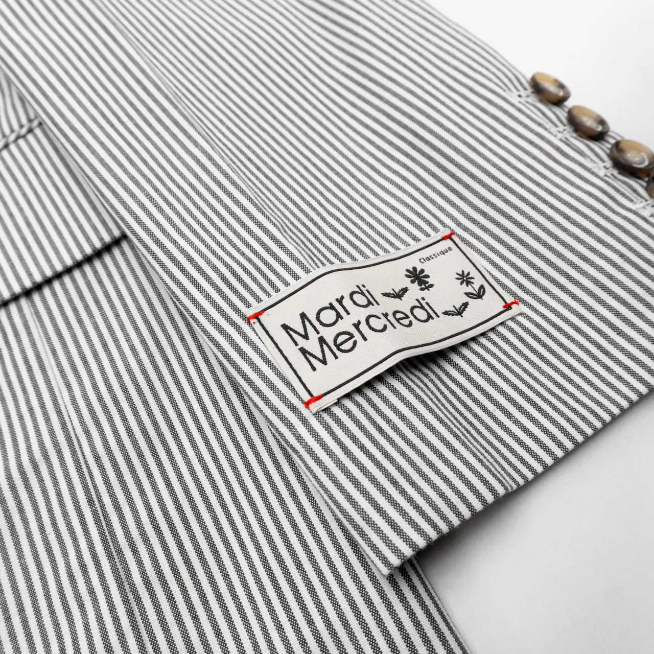 Mardi Mercredi Oxford Jacket Stripe Grey/White – voilà.id