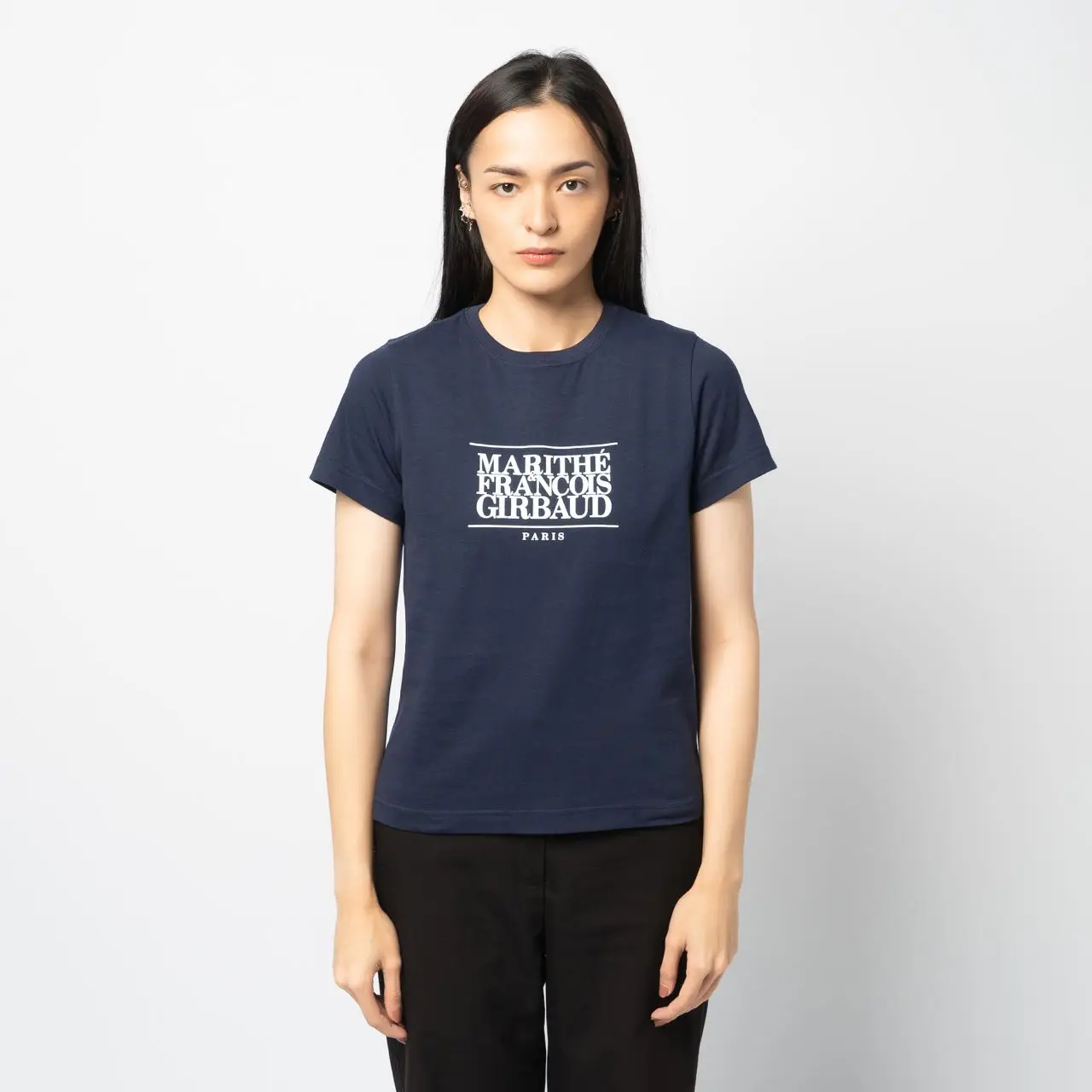 Marithé François Girbaud W Classic Logo T-Shirt Navy – voilà.id