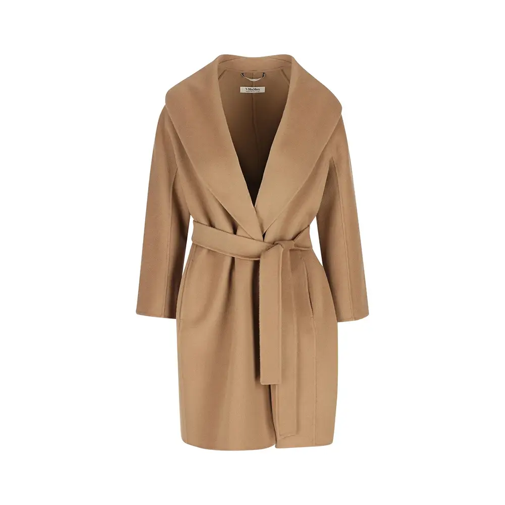 Max Mara Wrap Coat Camel Max Mara Tan Camel Hair Pina Belted Wrap Coat