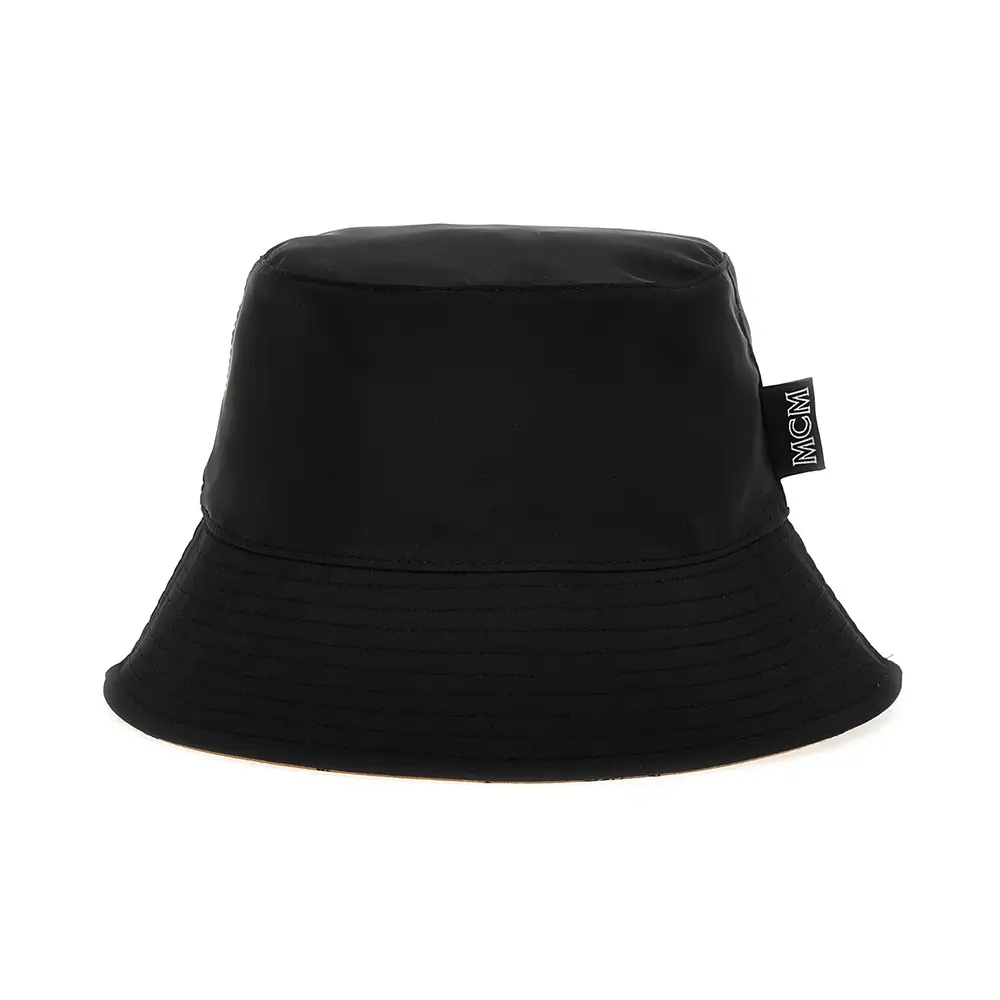 MCM Monogram Printed Reversible Bucket Hat Cognac Black  display picture 1