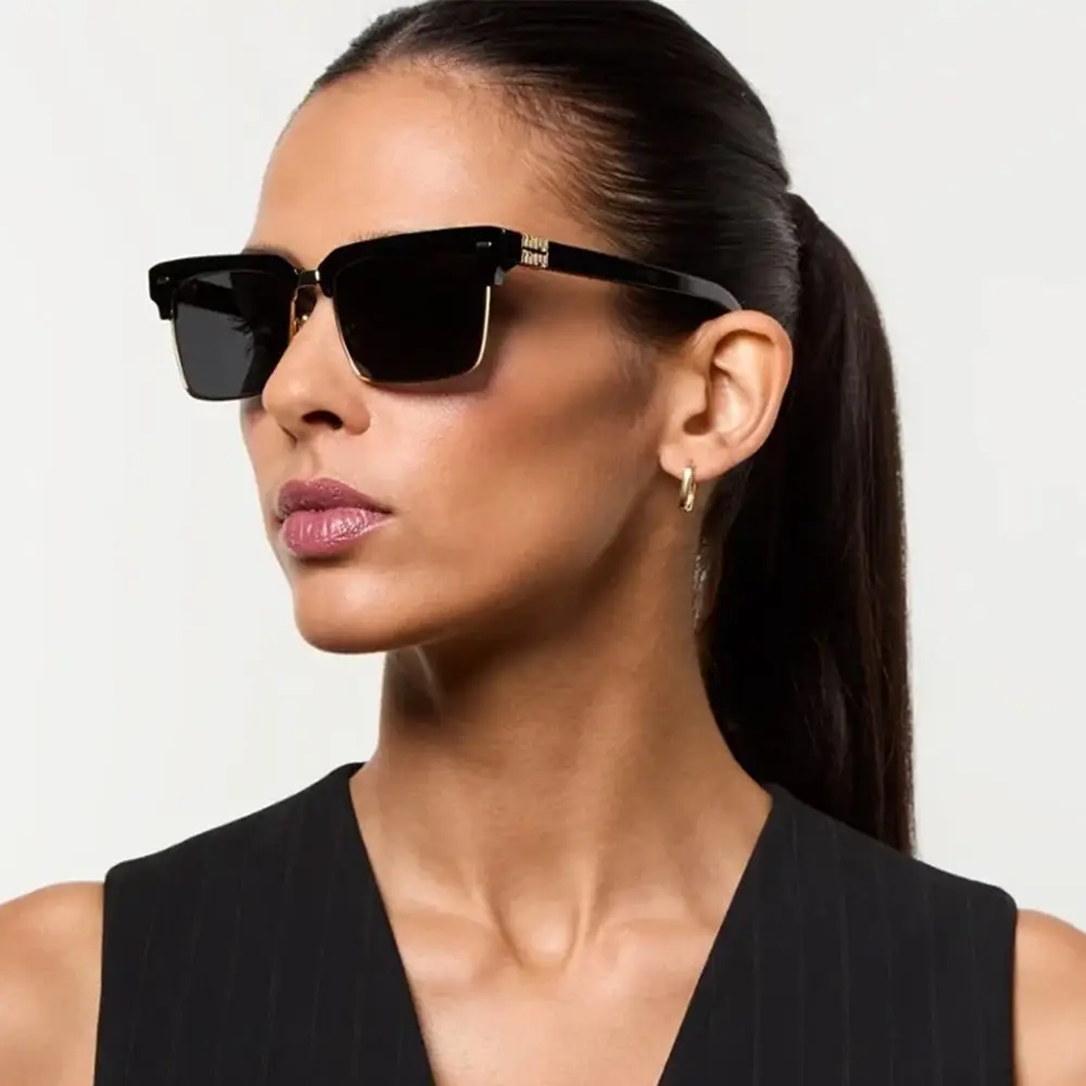 Miu Miu MU 10ZS 1AB5S0 Square Sunglasses Black/Dark Grey  display picture 3