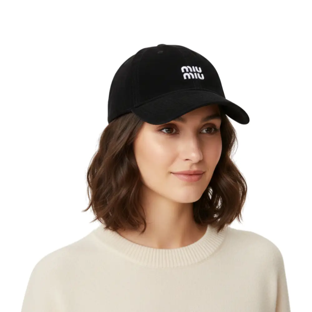 Miu Miu Velvet Baseball Cap Black/Tobacco – voilà.id display picture 1