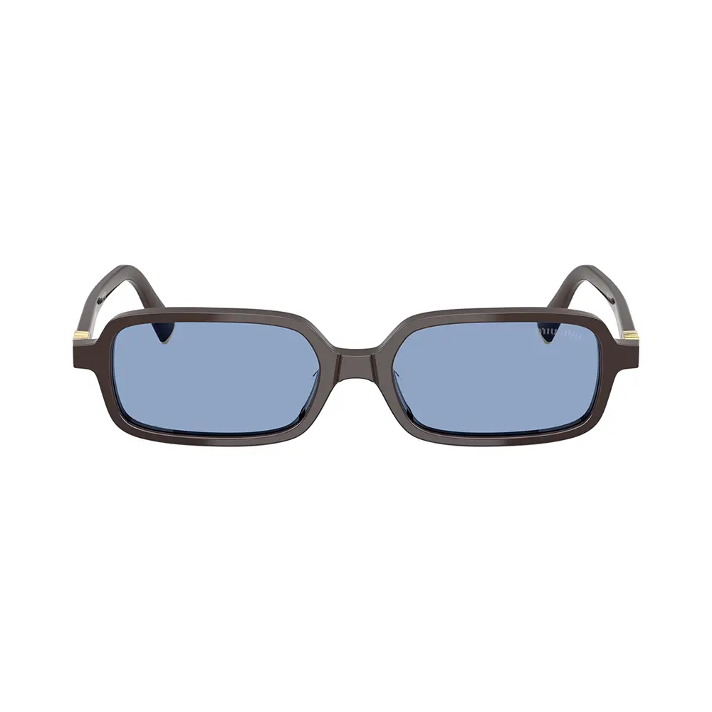 Miu Miu Moka Rectangle Frame Sunglasses with Light Blue Lens  display picture 2