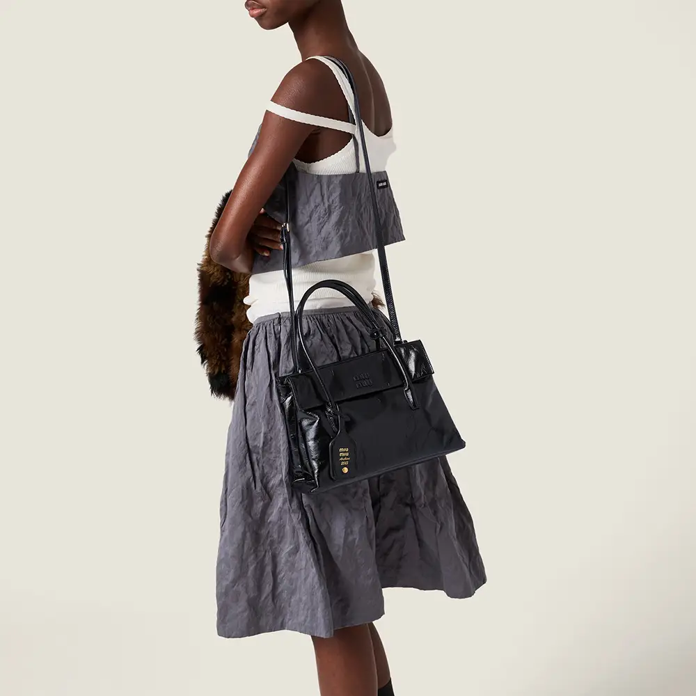 MIUMIU LEATHER FRILL FRINGE SHOULDER BAG Miu Miu Fringe Leather 