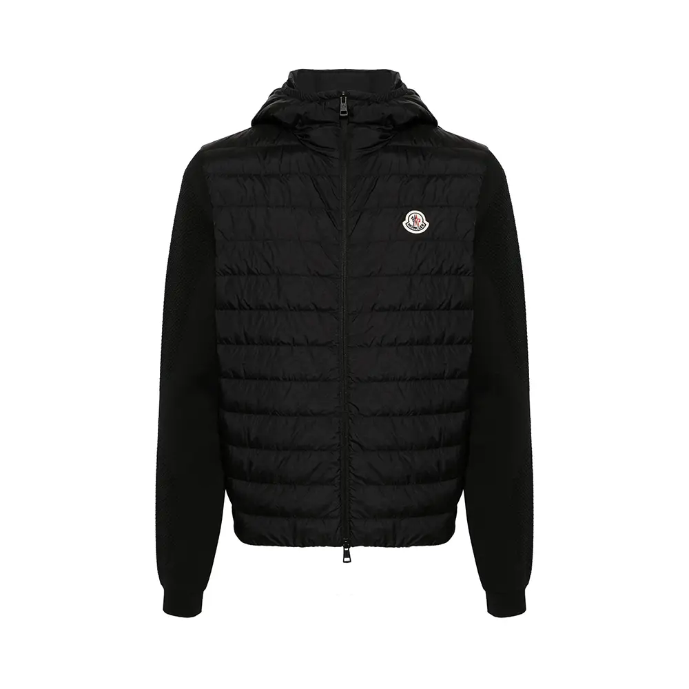 Moncler Tricot Mix Padded Wool Cardigan Black – voilà.id