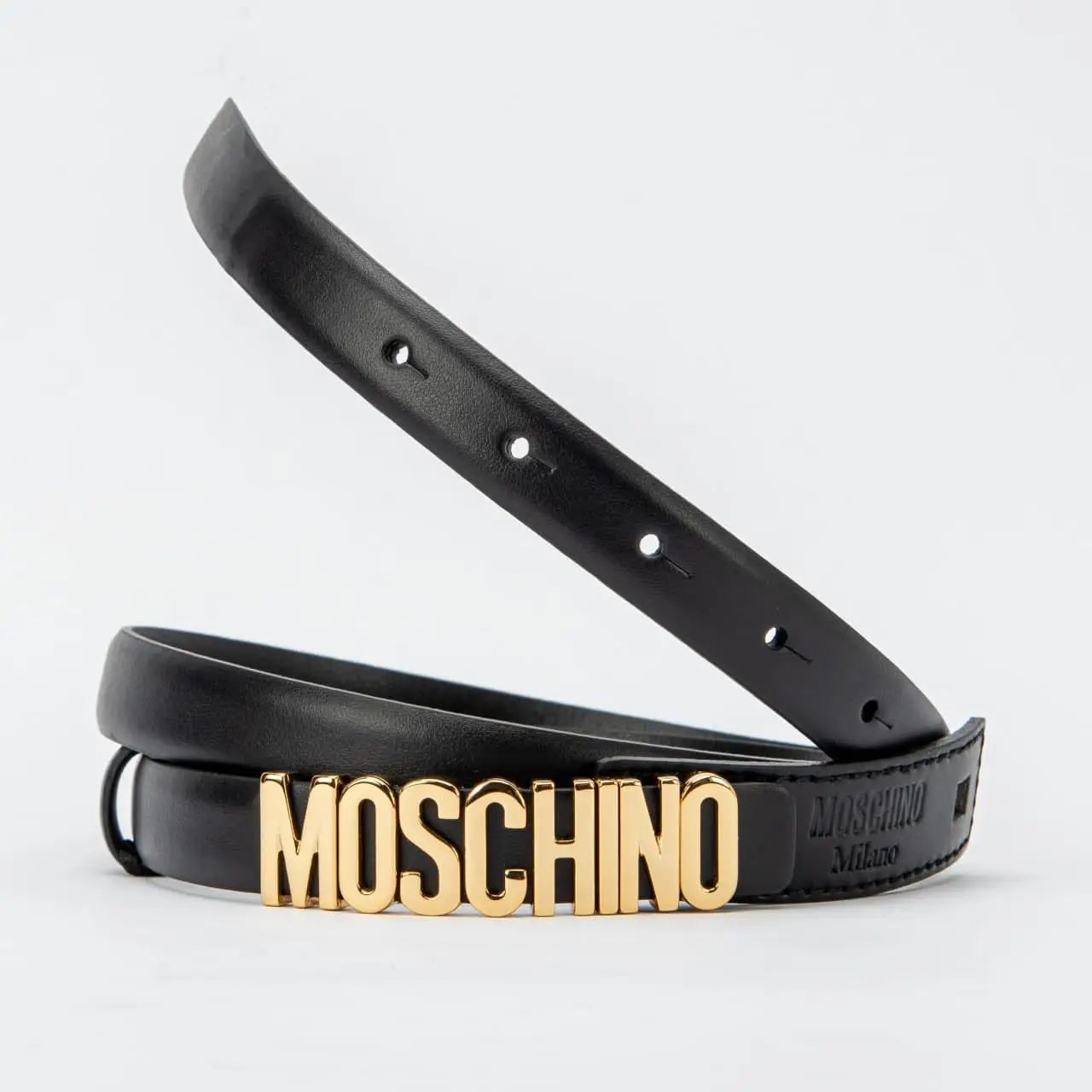 Moschino Lettering Logo Belt 20mm Black Ghw – voilà.id display picture 1