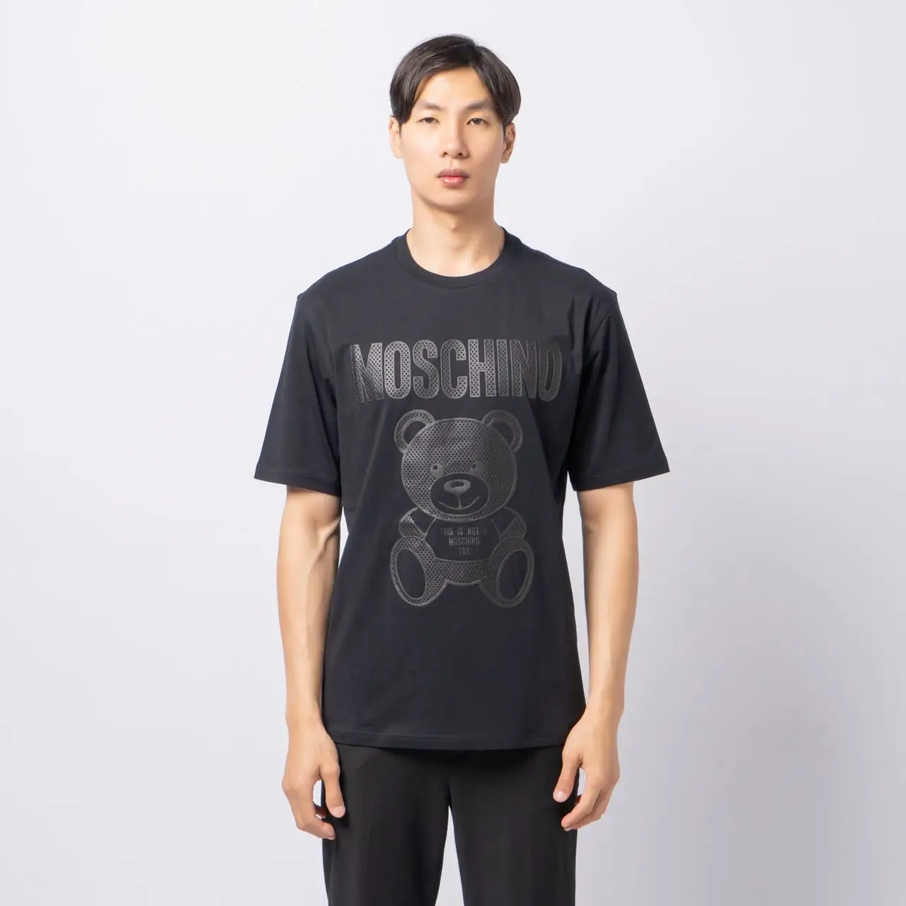 Moschino Teddy Mesh Jersey T-Shirt Black – voilà.id