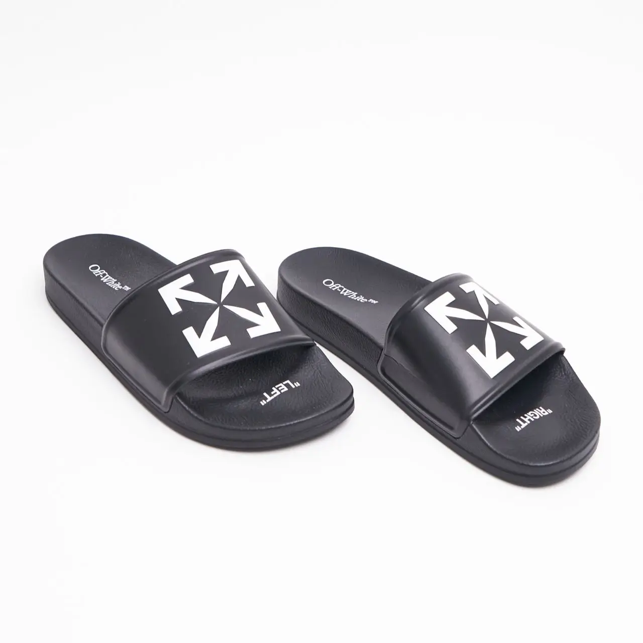 Off-White Logo Arrows Pool Slides Black Men – voilà.id