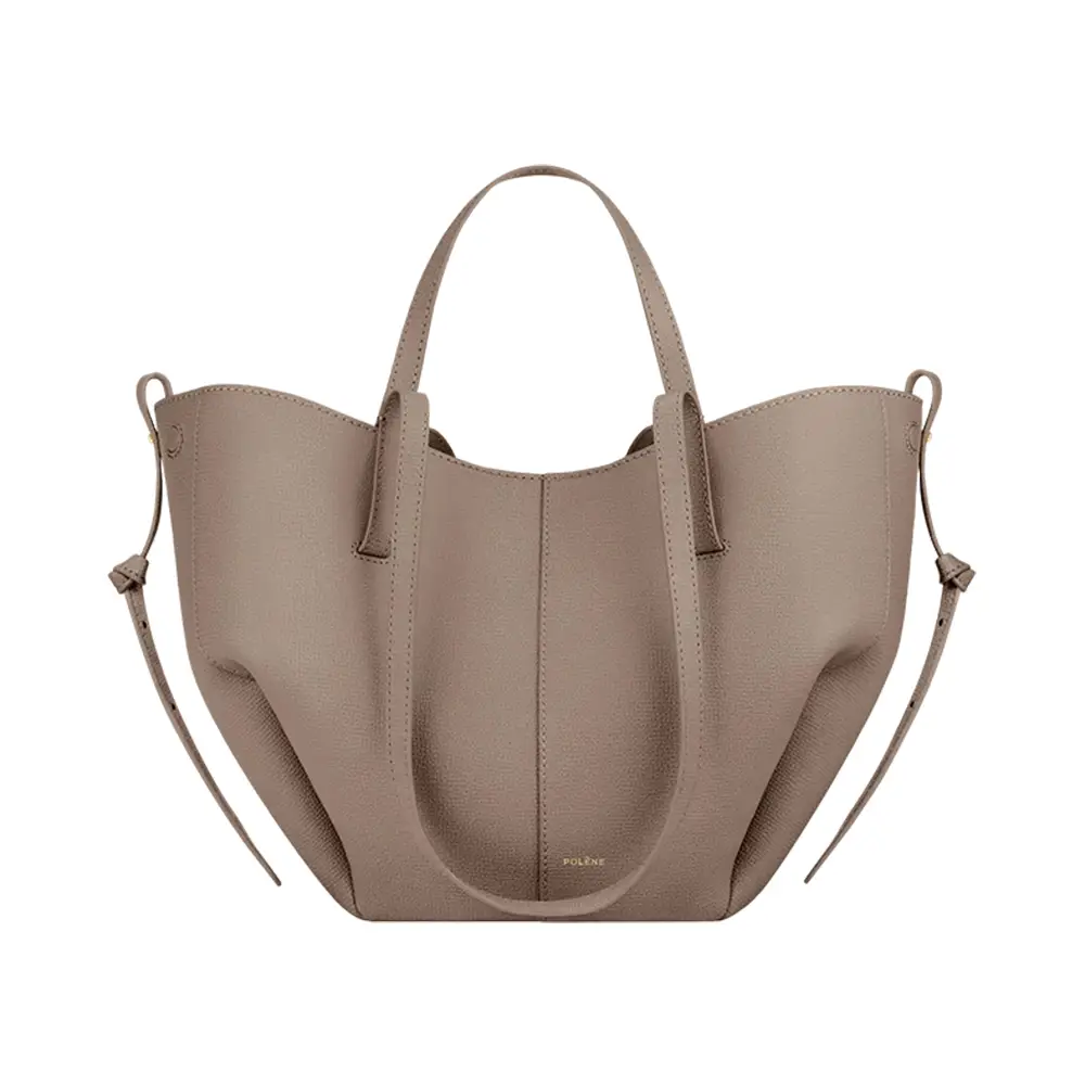 Polène Cyme Mini Shopping Bag Grained Leather Ebene –