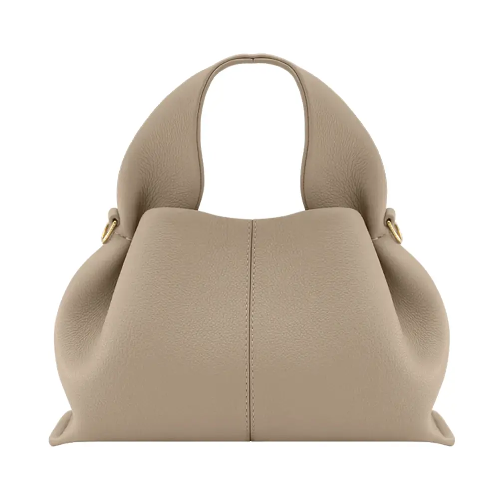 Polène Numero Neuf Mini Crossbody Bag Grained Leather Galet –