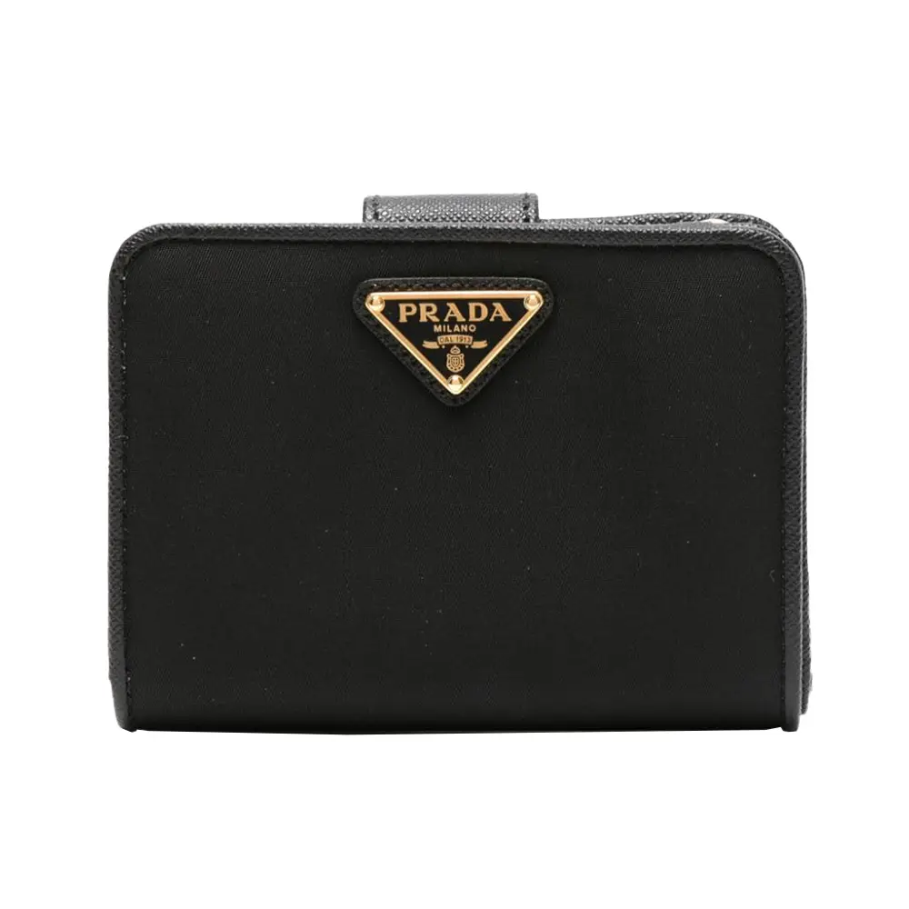Bifold Enamel Triangle Logo Wallet Black