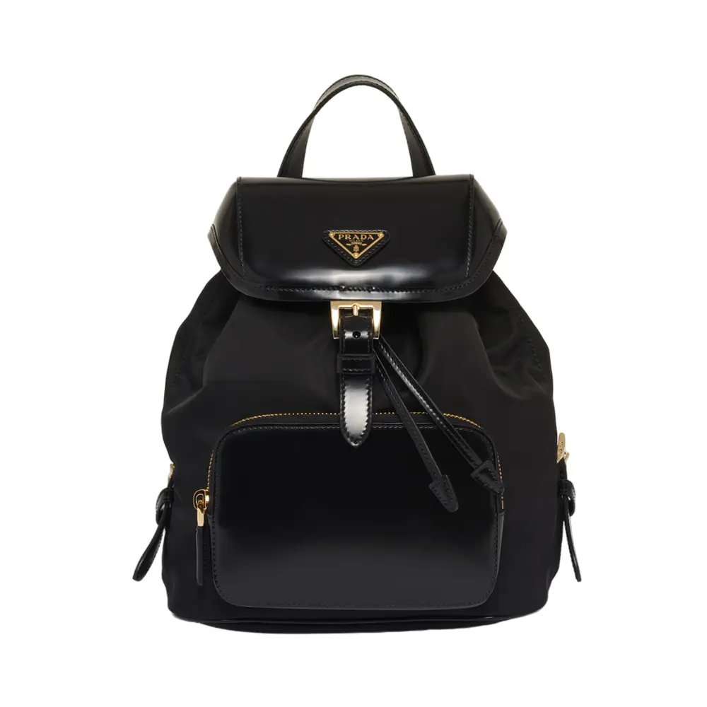 Prada Medium Re-Nylon and Brushed Leather Backpack Black – voilà.id 