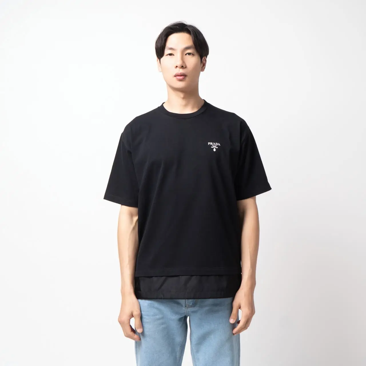 Prada Jersey Re-Nylon T-Shirt Black – voilà.id