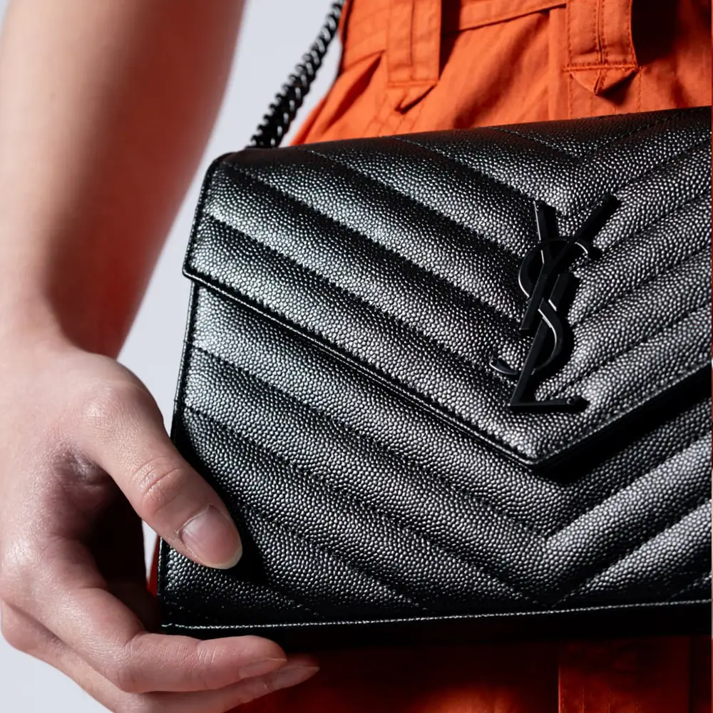 Sling Bag Ysl 22cm Saint Laurent Cassandre Envelope Woc 22 All Black –