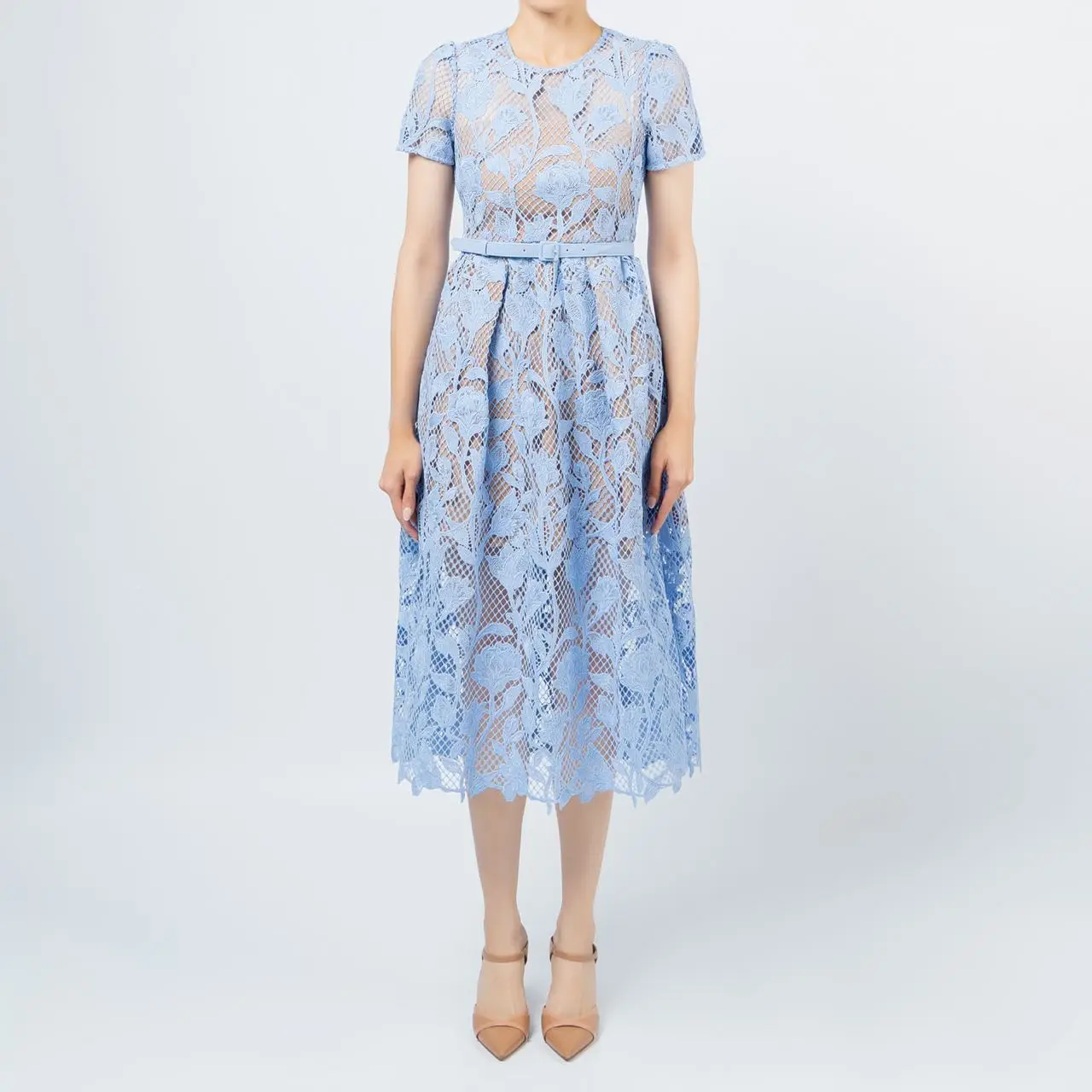 Self Portrait Lily Lace Midi Dress Blue voil.id Self Portrait Lily Lace Midi Dress Blue voil.id