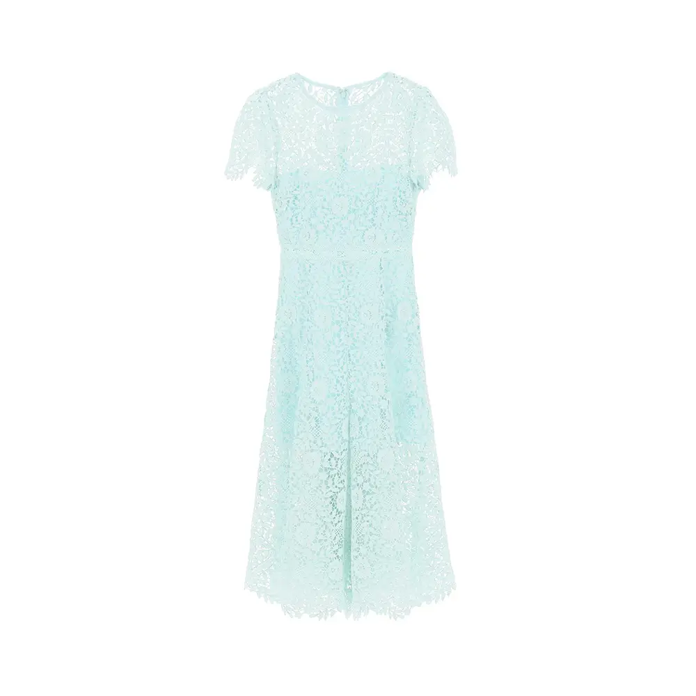 Rose Lace Midi Dress Blue