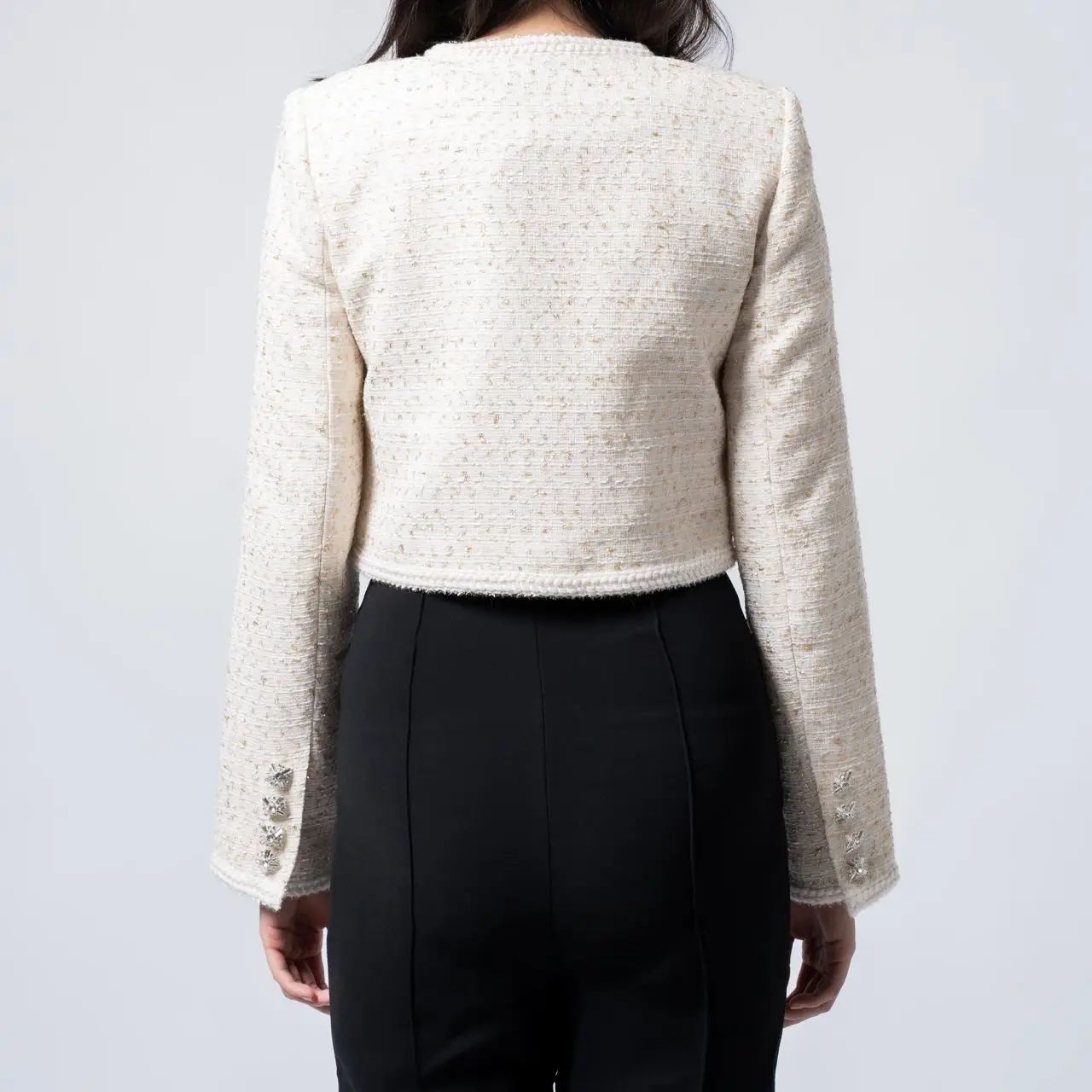 Self Portrait Crystal Boucle Jacket Cream – voilà.id