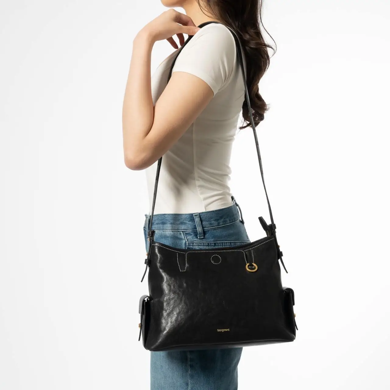 Songmont The Small Yore Hobo Bag Onyx – voilà.id