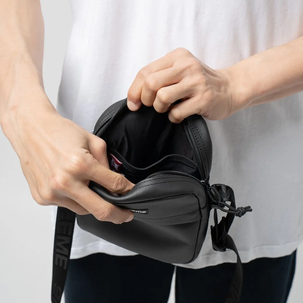 Supreme Leather Shoulder Bag 
