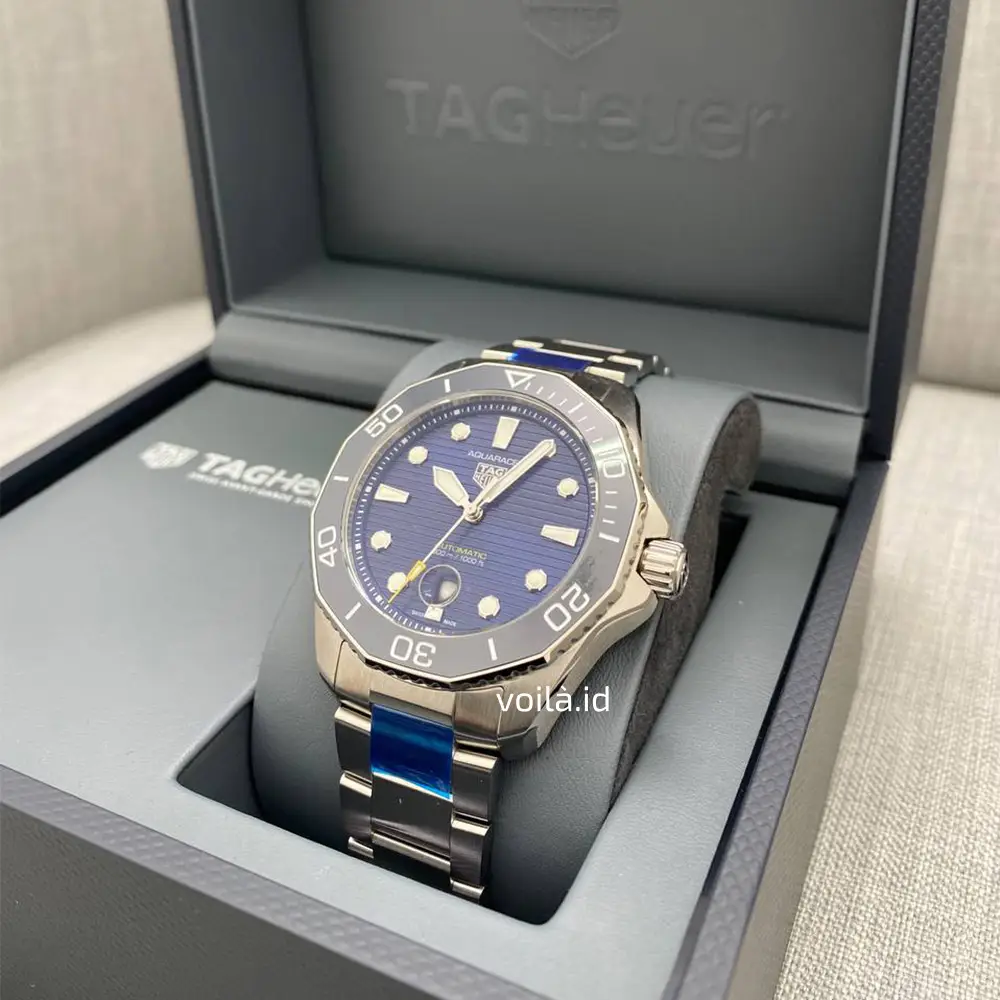 TAG Heuer Aquaracer WBP2010.BA0632 – Orologio Automatico Uomo 43 Mm – Quadrante Blu, Acciaio, Impermeabile 300m