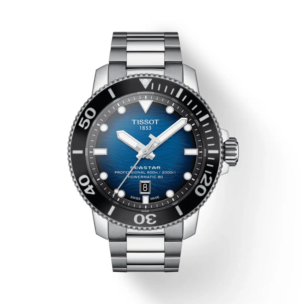 Tissot T-Sport 2000 Seastar Powermatic 80 Blue Wave Dial Stainless