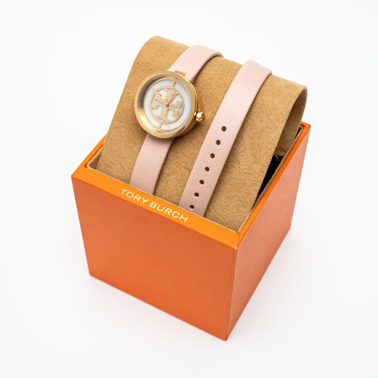NWT TBW4030 Reva Double Wrap Leather Strap Watch Nude / Soft Pink Women main image 2