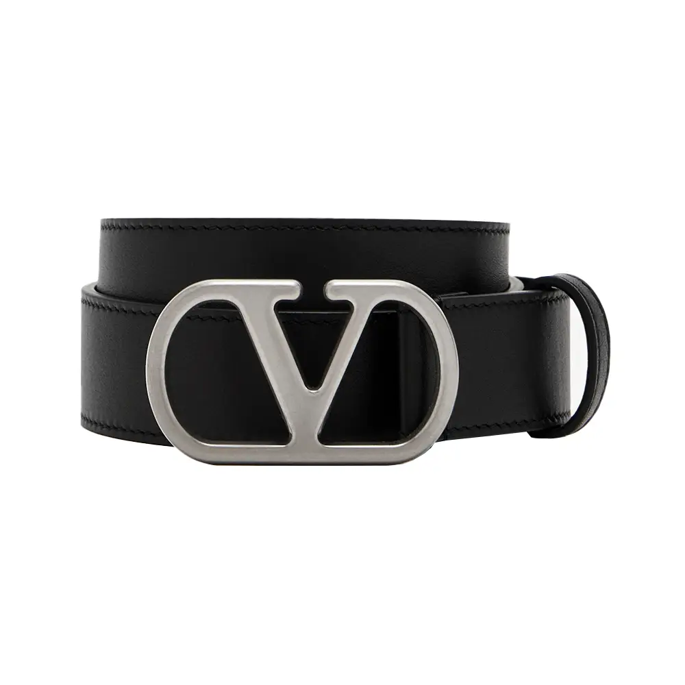 Valentino Garavani VLogo Signature Calf Leather Belt 30mm Black - Main Image