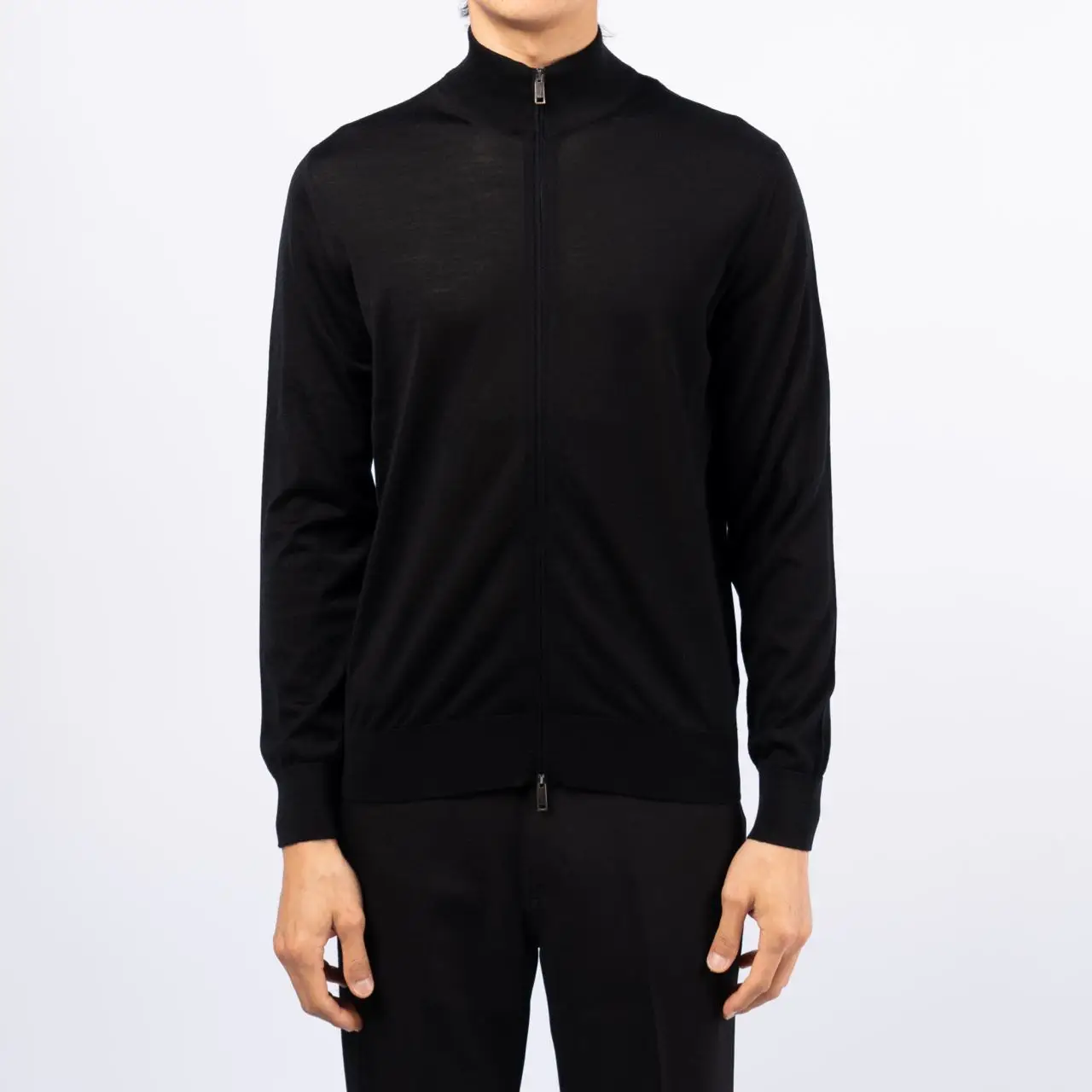 Zegna Slim-Fit High Performance™ Wool Zip Sweater Black – voilà.id