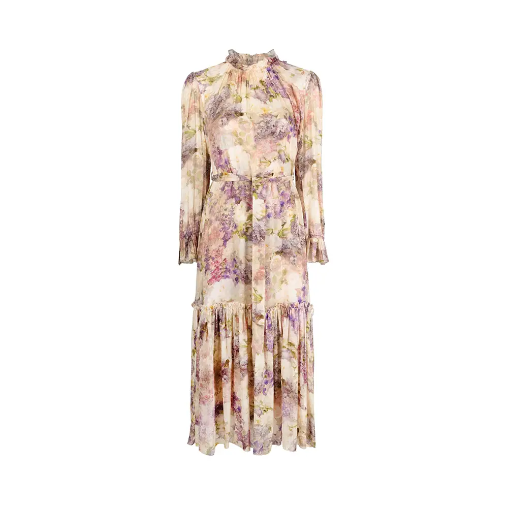 Zimmermann Lyrical Lantern Midi Dress Dreamy Floral  voil.id