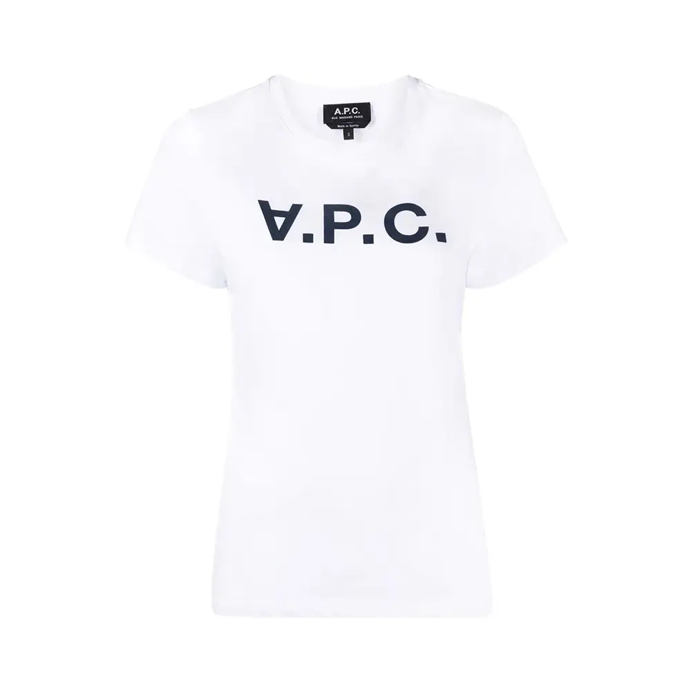 A.P.C Crewneck T-Shirt V.P.C Logo White Women – voilà.id
