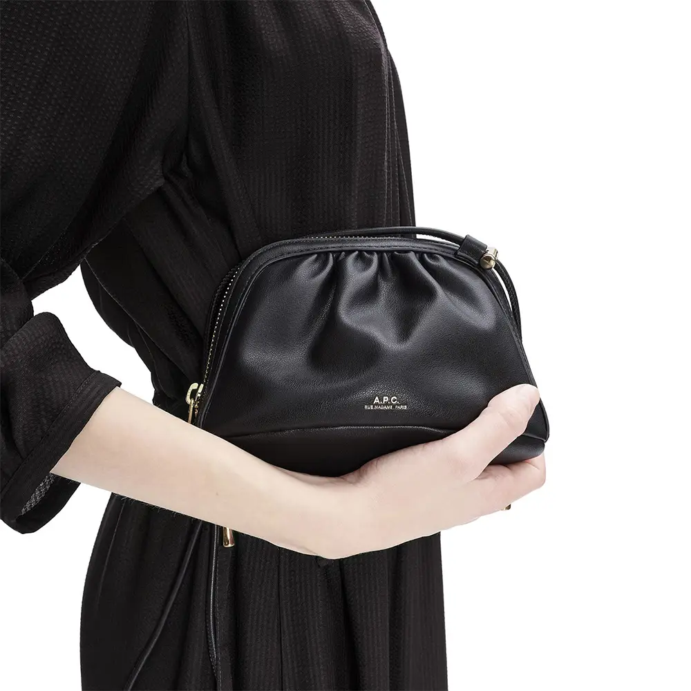 A.P.C Small Ninon Drawstring Shoulder Bag Black – voilà.id