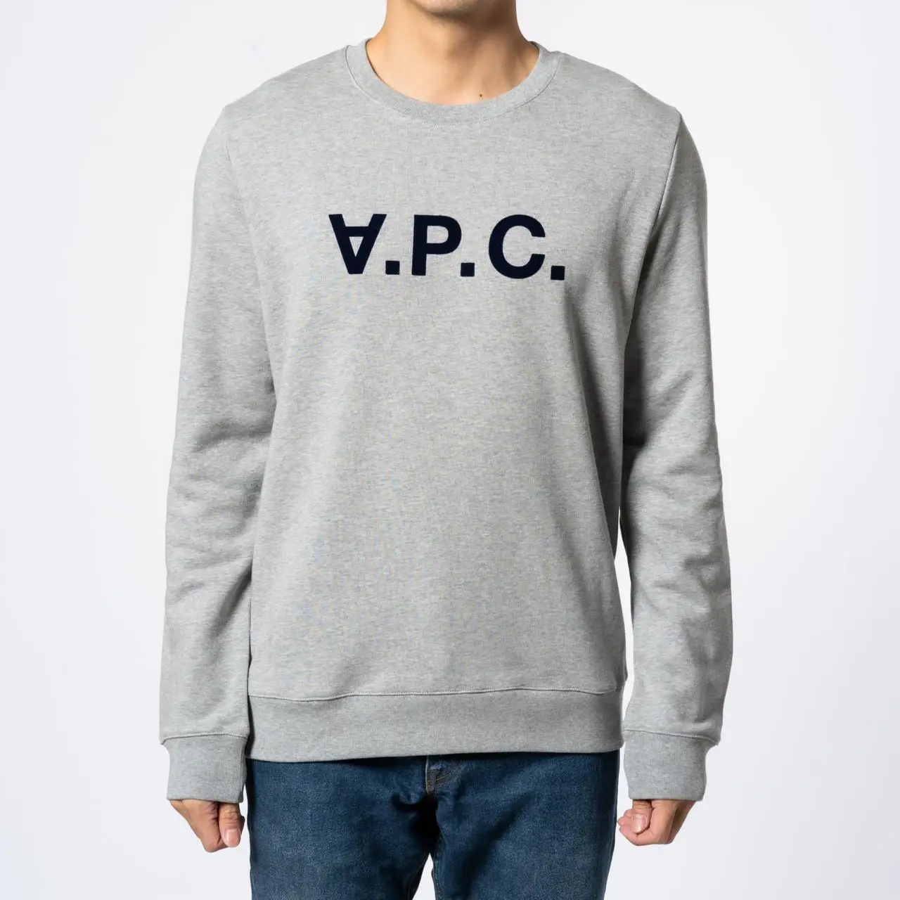 スウェット・トレーナー A.P.C. Men's VPC Logo Sweatshirt Gray COFAXH27378-PLA V.P.C. sweatshirt | Combed organic fleece | A.P.C. Ready-to-Wear