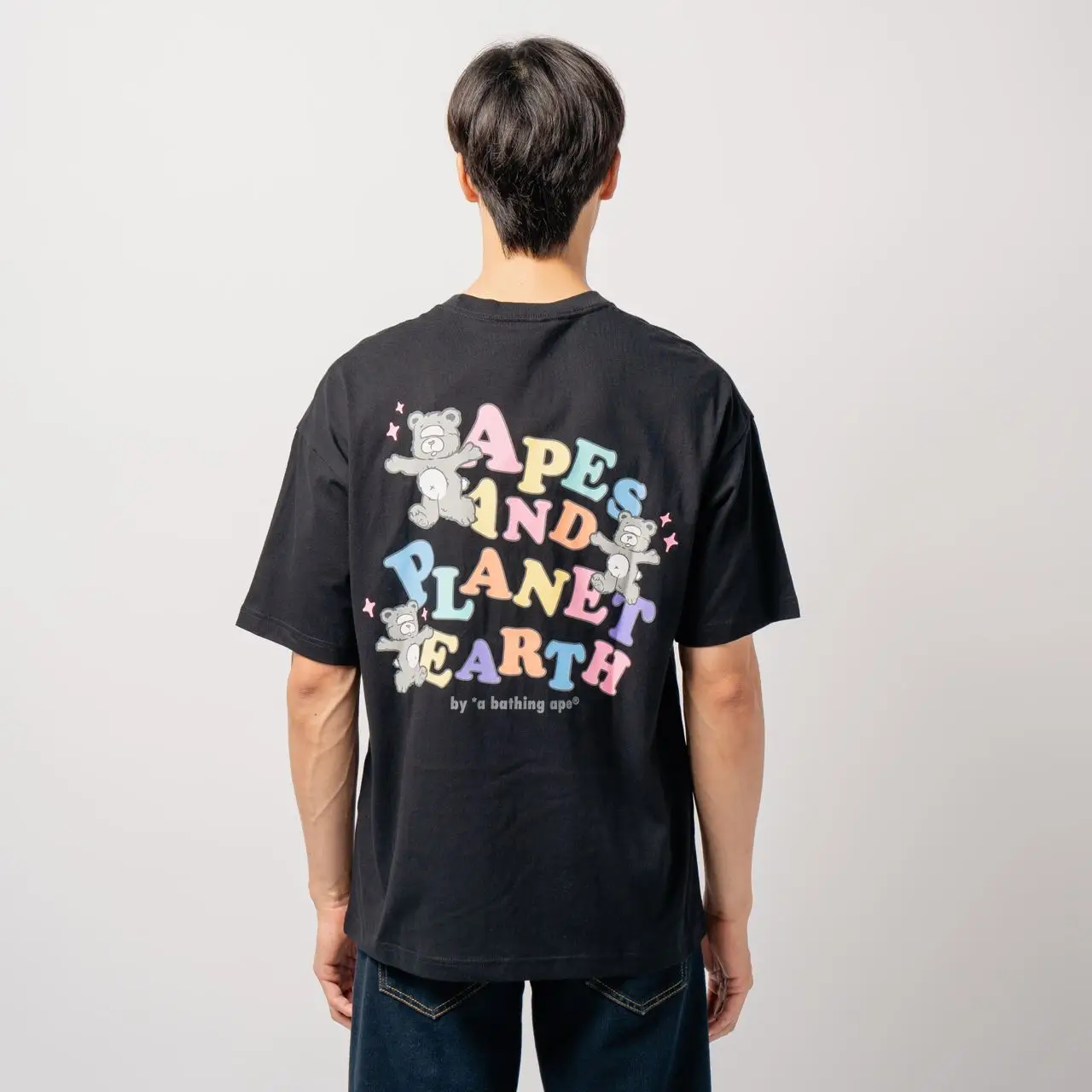 AAPE BY BATHING APE Apes and Planet Earth T-Shirt Black – voilà.id