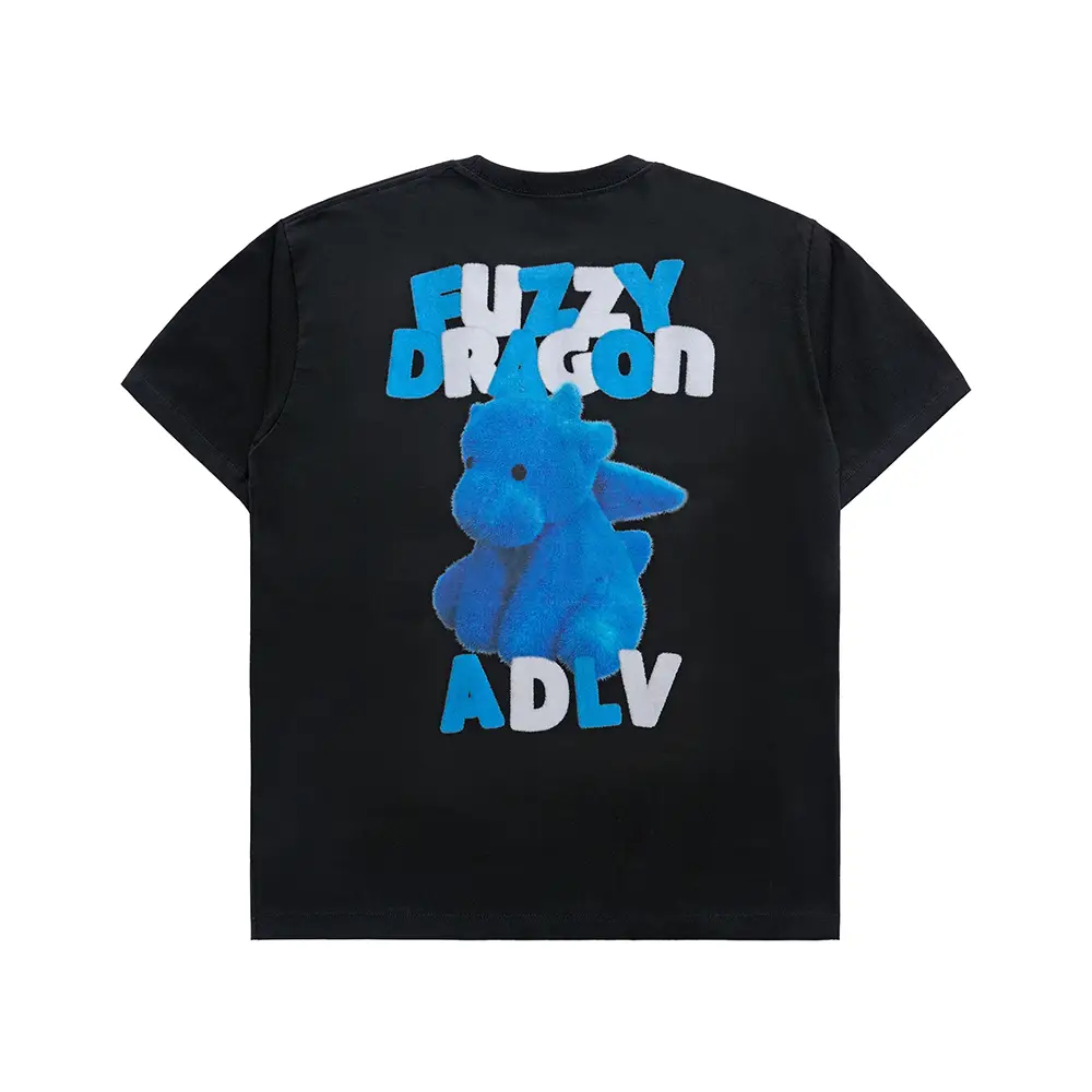 acmé de la vie Fuzzy Font Dragon T-Shirt Black – voilà.id
