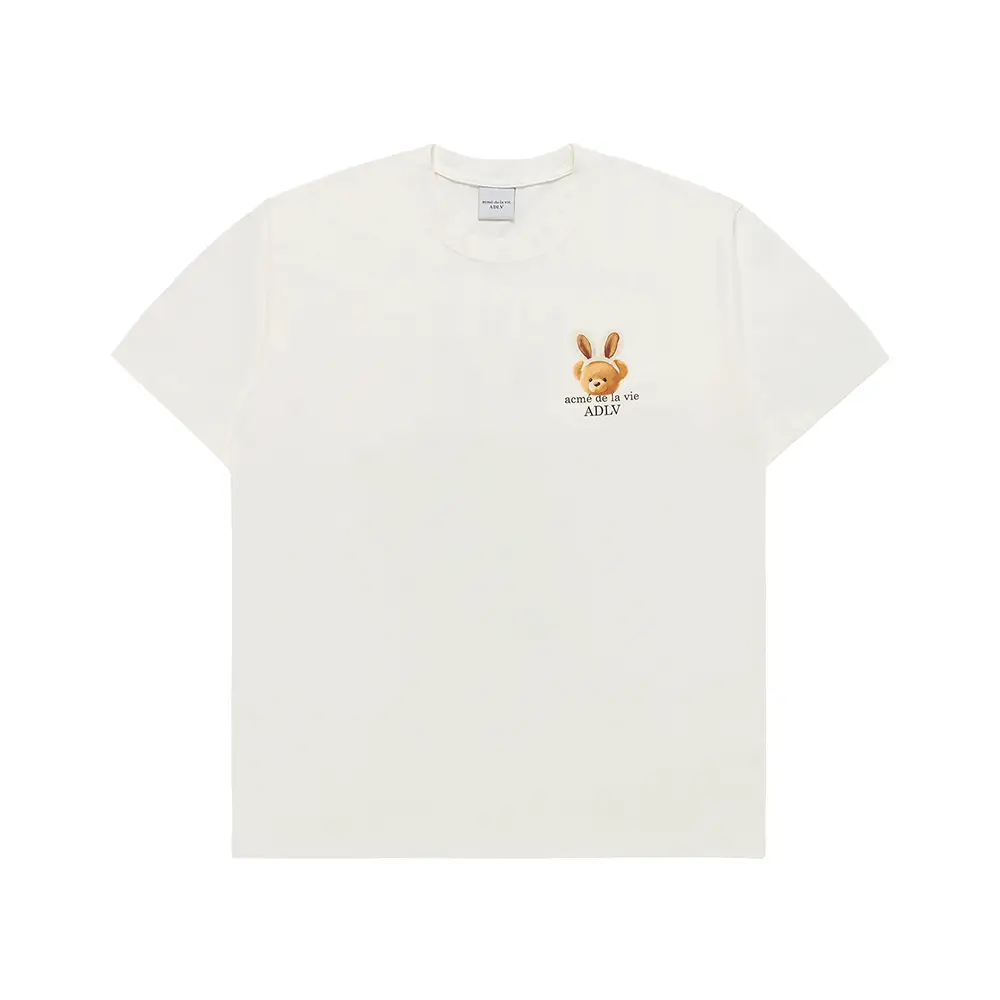 acmé de la vie Doodle Fuzzy Rabbit T-Shirt Cream – voilà.id