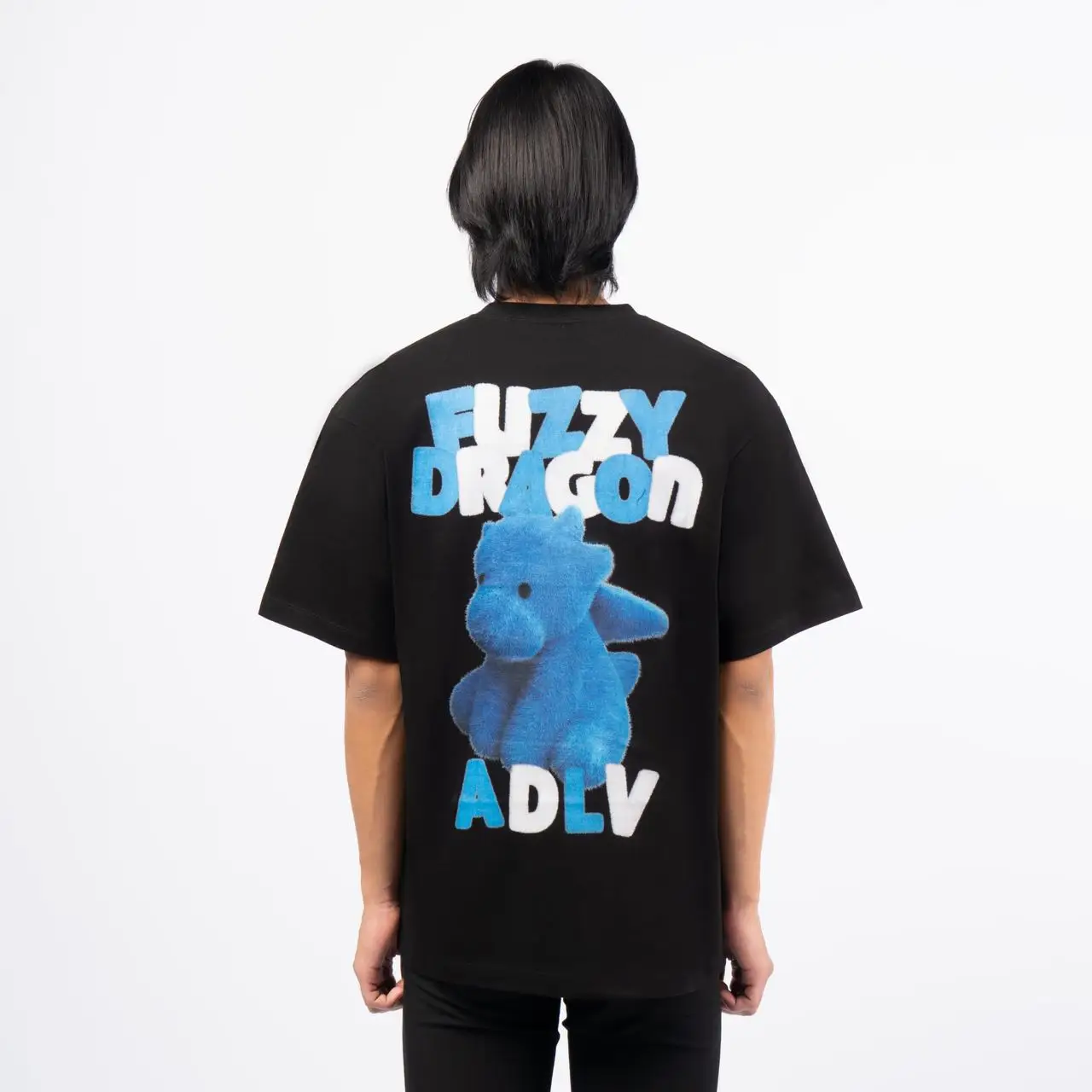 acmé de la vie Fuzzy Font Dragon T-Shirt Black – voilà.id