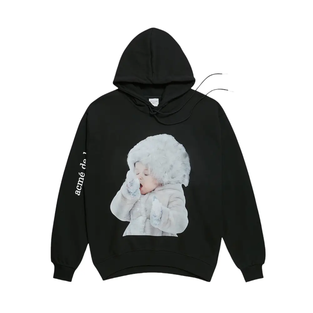 さらに100円引き◆ACME DE LA VIE◆BLOCK BEAR HOODIE acmé de la vie ADLV TEDDY BEAR (BEAR DOLL) HOODIE BLACK