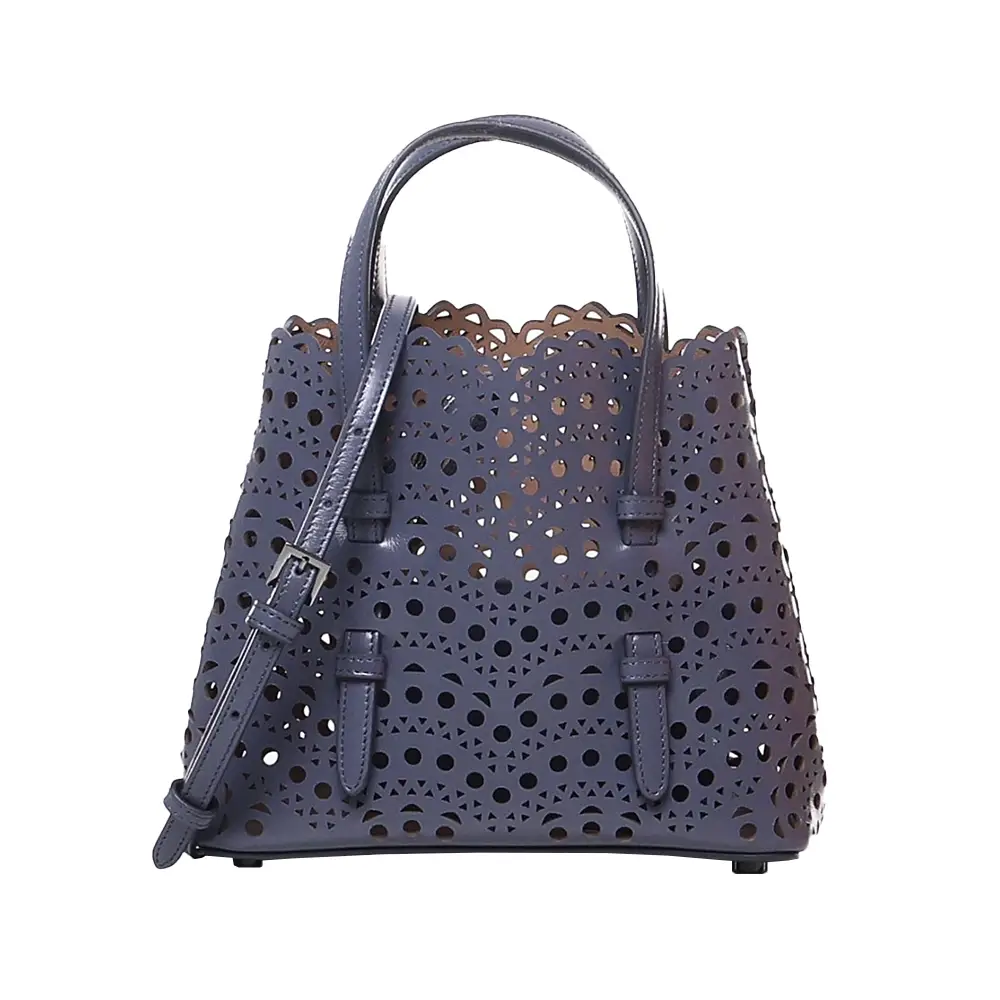 Alaïa Mina 20 Tote Bag Bleu Turquin – voilà.id