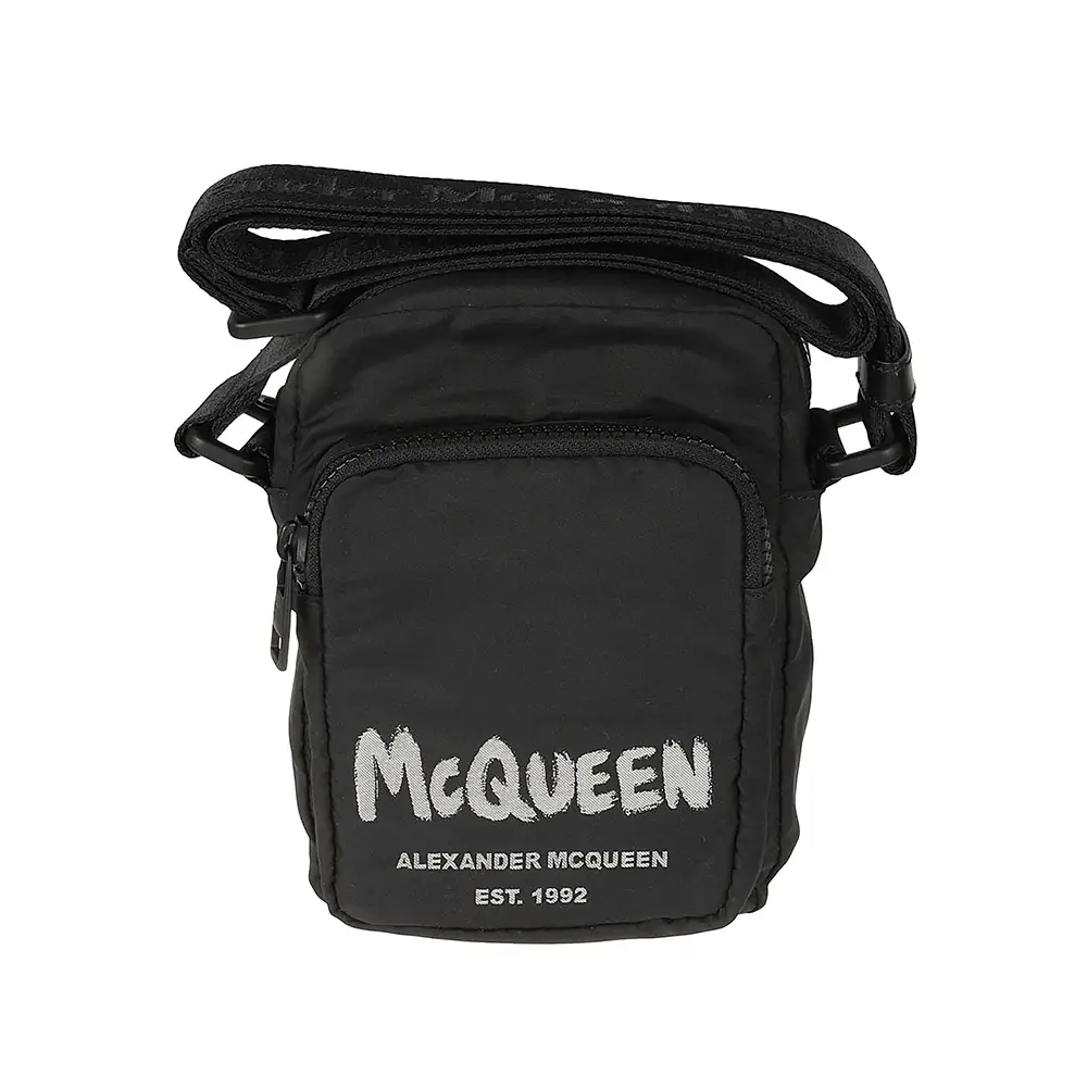 ショルダーバッグ・ポシェット ALEXANDER MCQUEEN Women Shoulder Bags 8103001VDDM1000 Black Women's McQueen T-Bar Sling Shoulder Bag in Black